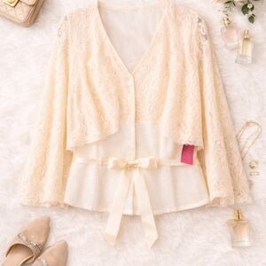 Midnight Velvet Cream Lace Top